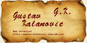 Gustav Kalanović vizit kartica